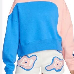 Nike Pink and Blue Colorblock Sweatshirt